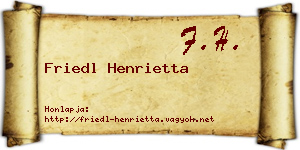 Friedl Henrietta névjegykártya